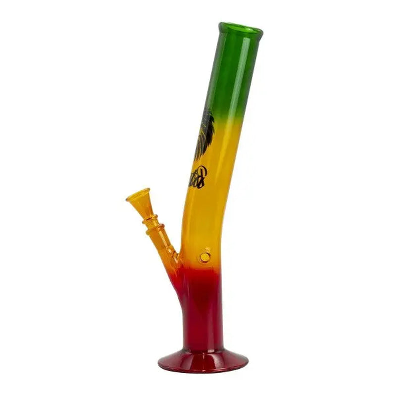 13.5" Rasta Colored Glass Water Pipe W/ Lion Logo